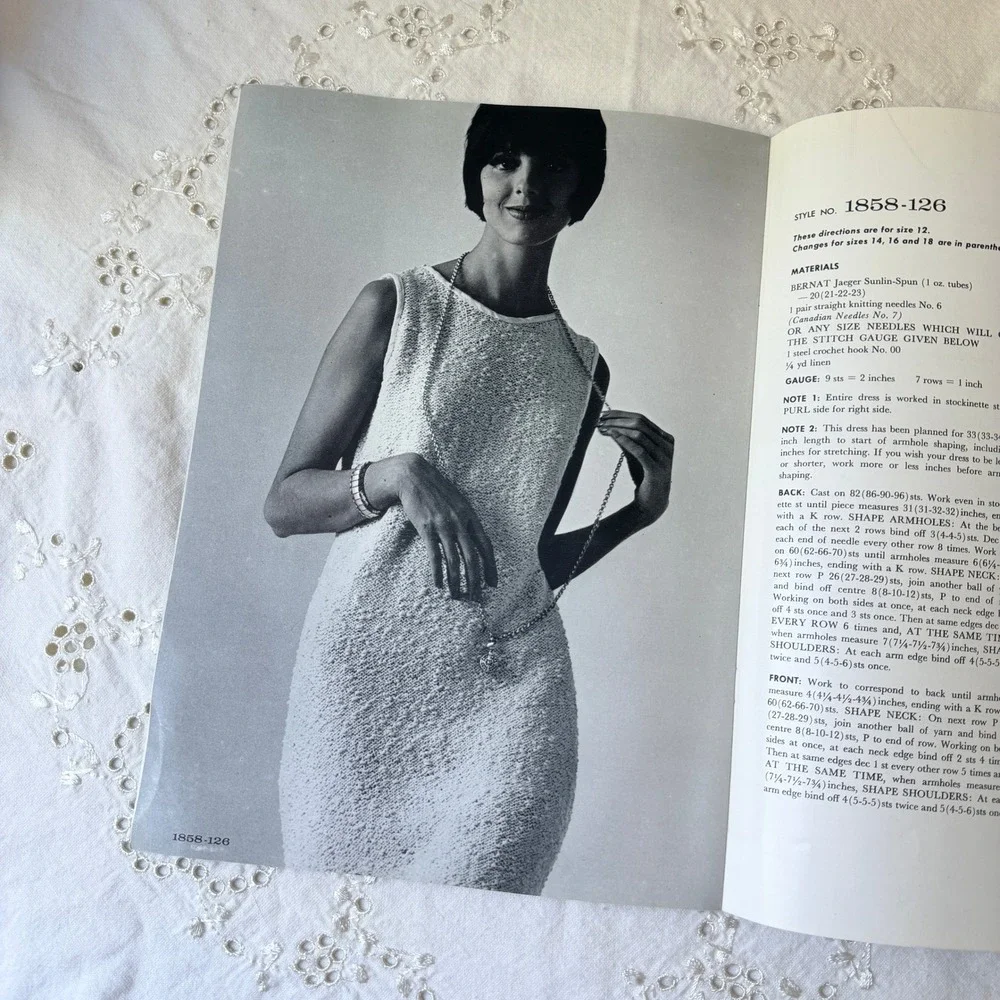 Vintage Bernat Knitting Pattern Book No 126 1960s Mod Mid Century Women Fashion